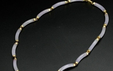 14K Purple Jade Link Necklace