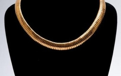 14K Yellow Gold Mid-Century Modern Choker Necklace