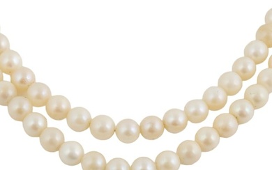 14K & Pearl Double Strand Beaded Choker Necklace