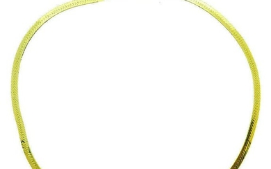 14k Yellow Gold Herringbone Chain Necklace