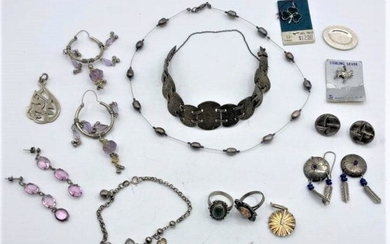 15 Assorted Vintage Sterling Silver Jewelry - Variety