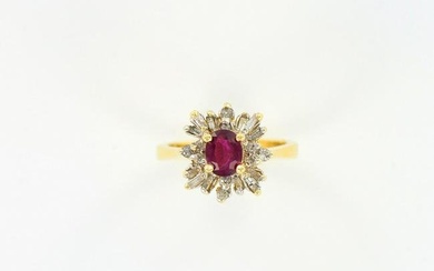 1.55ct TW Ruby and Diamond Ring, 14K Gold