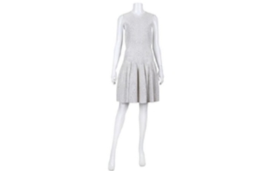Alexander McQueen Silver and White Dress, sleeveless