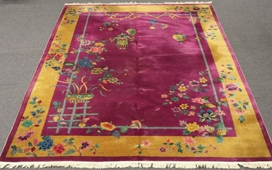 Art Deco Chinese Room Size Carpet