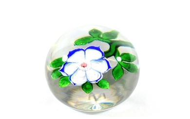 A Baccarat Anemone Paperweight, circa 1850, with six blue lined...