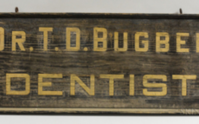 Black-painted Double-sided "Dr. T.D. Bugbee Dentist" Trade Sign