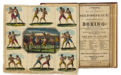 Boxing.- , Treatise (A) on the Art and Practice of Self-Defence; or, Instructions how to obtain a Scientific mode of Boxing..., first edition, folding hand-coloured woodcut frontispiece, by B.Hodgson, 1826.