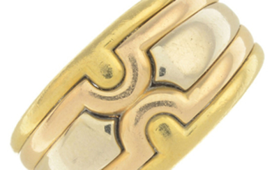 BULGARI - an 18ct gold band ring.