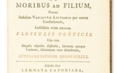 CATO, DIONYSIUS - Disticha de Moribus ad Filium.