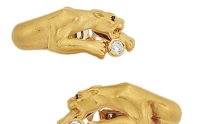 A pair of diamond earrings, by Carrera...
