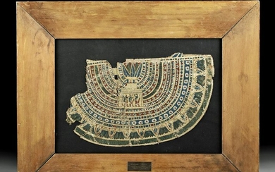Framed Egyptian Polychrome Cartonnage Collar