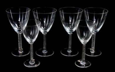 * A Group of Lalique Molded Stemware