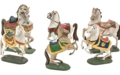A Group of Six Continental Polychromed Horses