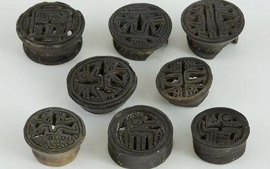 Grp: 8 Chimu Pre-Columbian Pottery Ear Spools