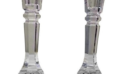 Pair of Heavy Crystal Candle Holders