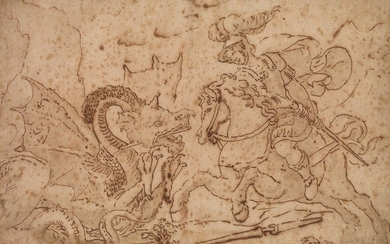 ITALIAN SCHOOL, LATE 16TH/EARLY 17TH CENTURY St. George and the Dragon. Pen and...