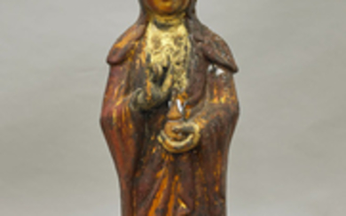 Japanese Gilt & Lacquered Bronze Figure of Kannon