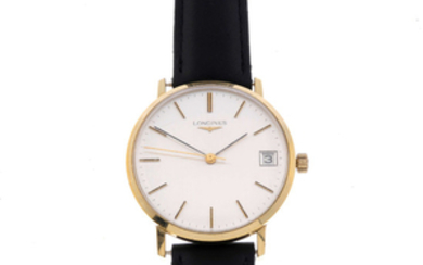 LONGINES - a gentleman's gold plated wrist watch with two Longines watches. View more details
