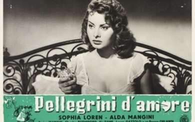 Lotto di 16 fotobuste per Pellegrini d’amore con Sophia Loren