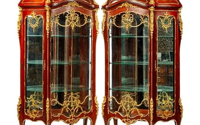 A Pair of Louis XV Style Gilt-Bronze-Mounted Kingwood