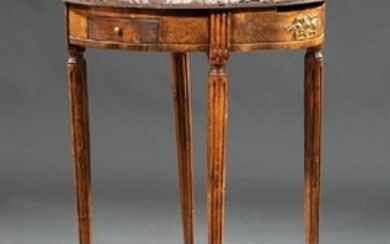 Louis XVI-Style Carved Walnut Bouillotte Table