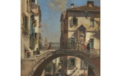 MARTIN RICO Y ORTEGA (spanish 1833-1908) VENETIAN CANAL (PONTE...