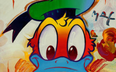 Peter Max (American, b. 1937). Donald Duck. Oil on canvas. 16 x 14 inches