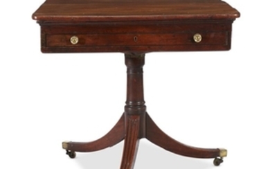 A Regency mahogany flip-top pedestal reading table early 19th...