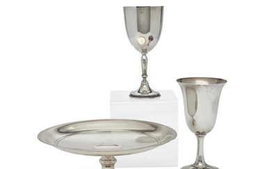 A set of eight sterling silver goblets