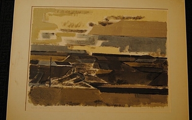 Svend Engelund: Composition. Signed Svend Engelund 64. Lithograph in colours. 57×70 cm. Unframed.