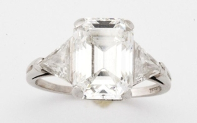 Tiffany & Co. Platinum 4.45ct Emerald Cut Diamond Ring