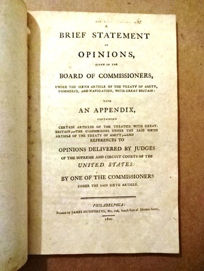 1800 Pamphlet Treaty Commerce w/ Great Britain