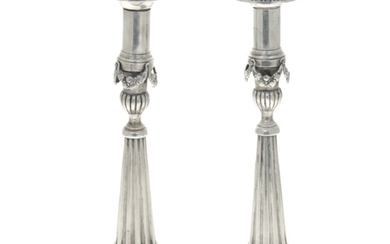 Rare Pair of Silver Candlesticks, Berlin, Circa 1800.