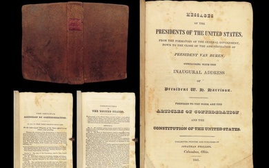 1841 US CONSTITUTION 1ed Messages US Presidents Harrison Tyler Adams Washington