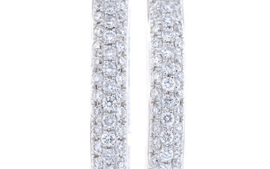 18ct gold pave-set diamond hoop earrings
