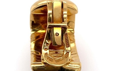 18k Gold Bulgari Parentesi Gold Hoop Earrings