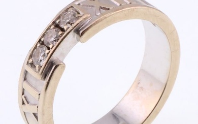 18k Gold Tiffany & Co. Diamond Roman Numerals Atlas Band/Ring 8.0g