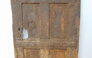 18th / 19th Century Moroccan grainery door, carved detail, door is 47" by 29.25"