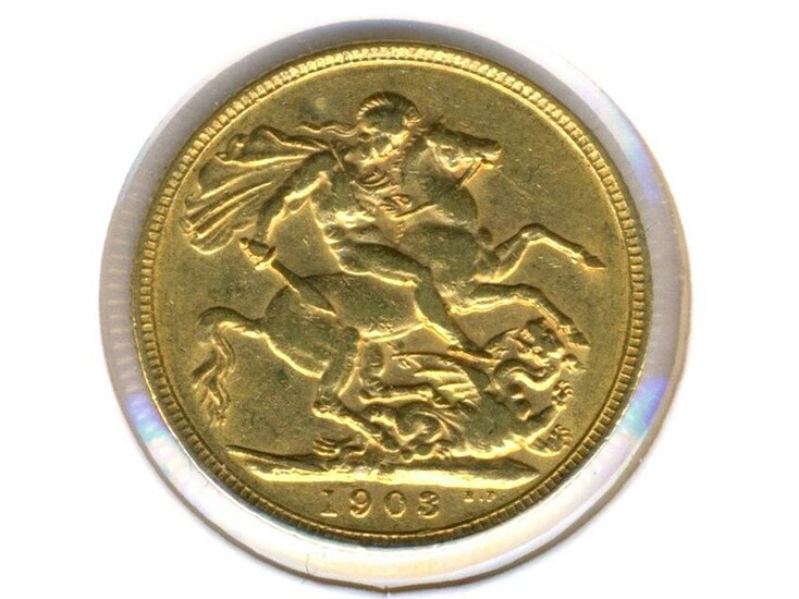 1903 Melbourne Mint 22K Gold Full Sovereign