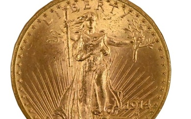 1914-D $20 Saint Gaudens UNC