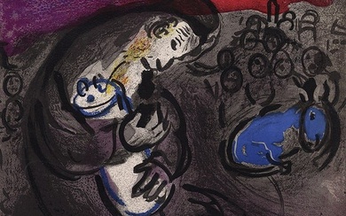 1956 Marc Chagall Lithograph Jeremiahs Lamentations Framed