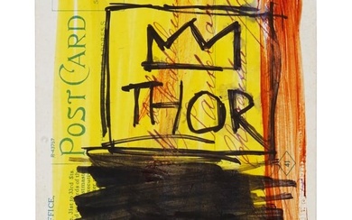 1980S POSTCARD PAINTING BY JEAN MICHEL BASQUIAT