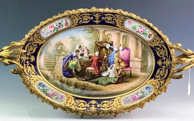 19th C Sevres and Gilt Bronze Centerpiece Signed Lancry