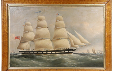 19TH C. CHINA TRADE BRITISH SHIP'S PORTRAIT