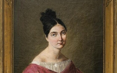 19th C. French School Portrait of a Lady Oil