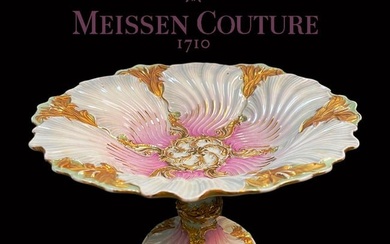 19th C. German Meissen Hand Painted Porcelain Centerpiece, Hallmarked