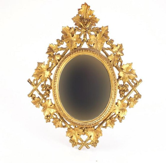 19th century Italian Florentine mirror carved with