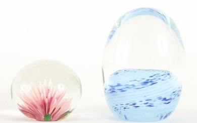 (2) GLASS PAPERWEIGHTS
