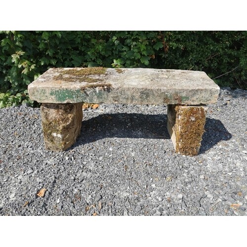 20th C. sandstone bench. {40 cm H x 92 cm W x 34 cm D}.
