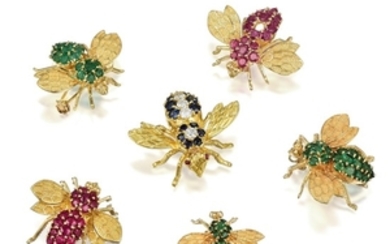 A Group of Gold Bumble Bee Pins